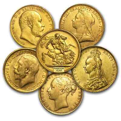 Great Britain Gold Sovereign Avg Circ (random) - Sku #17