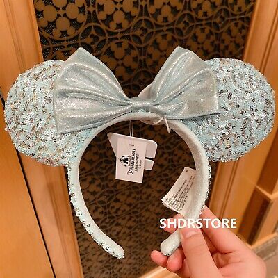 Authentic Arendelle Aqua Frozen Elsa Minnie Mouse Ear Headband Disneyland Disney